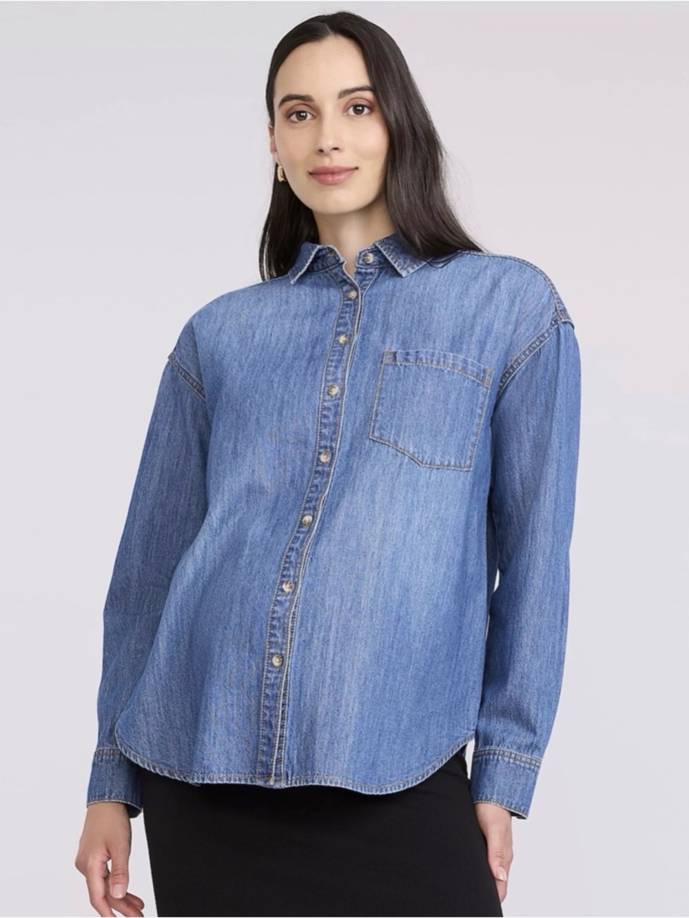 Motherhood Light Blue Maternity Denim Shirt